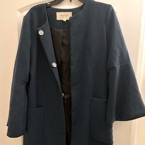 Navy blue blazer with flair sleeves